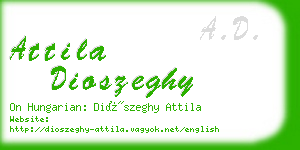 attila dioszeghy business card